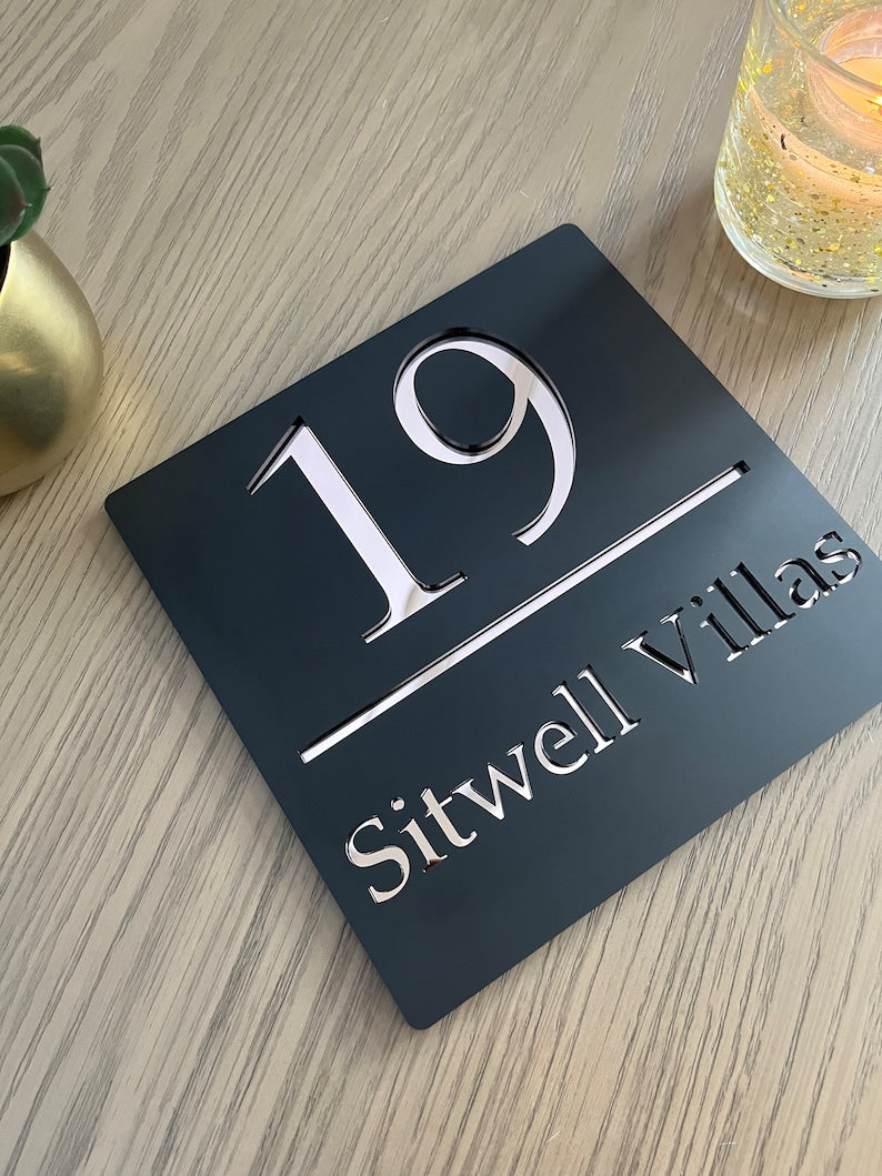 Black Personalised House Sign