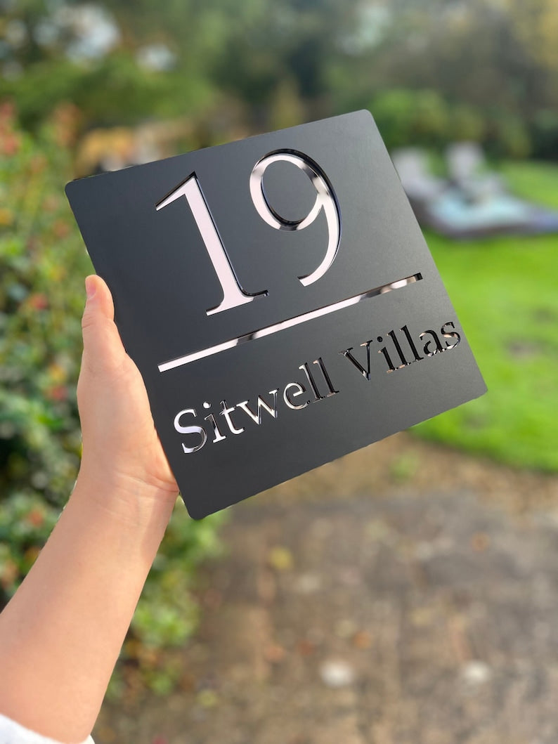 Black Personalised House Sign