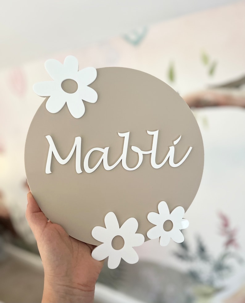 Personalised Daisy Acrylic Wall or Door Sign