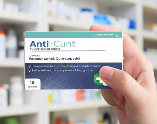 Anti-Cunt Pill Box, Rude Gag Gift with Pharmacy Bag