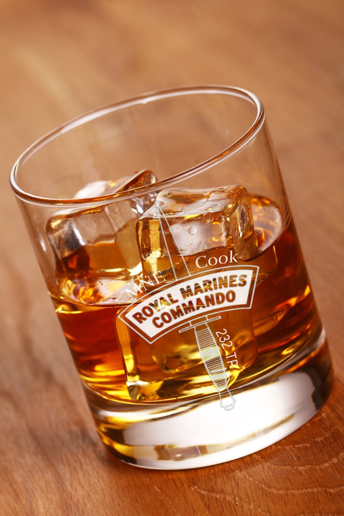 Royal Marines Engraved Whiskey Glass | Personalised With Name | Veteran Gifts | Veterans Personalised Gift | Special Keepsake