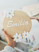 Personalised Daisy Wooden Wall or Door Sign