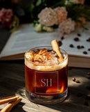 Engraved Initials Whiskey Tumbler, Personalized Gift
