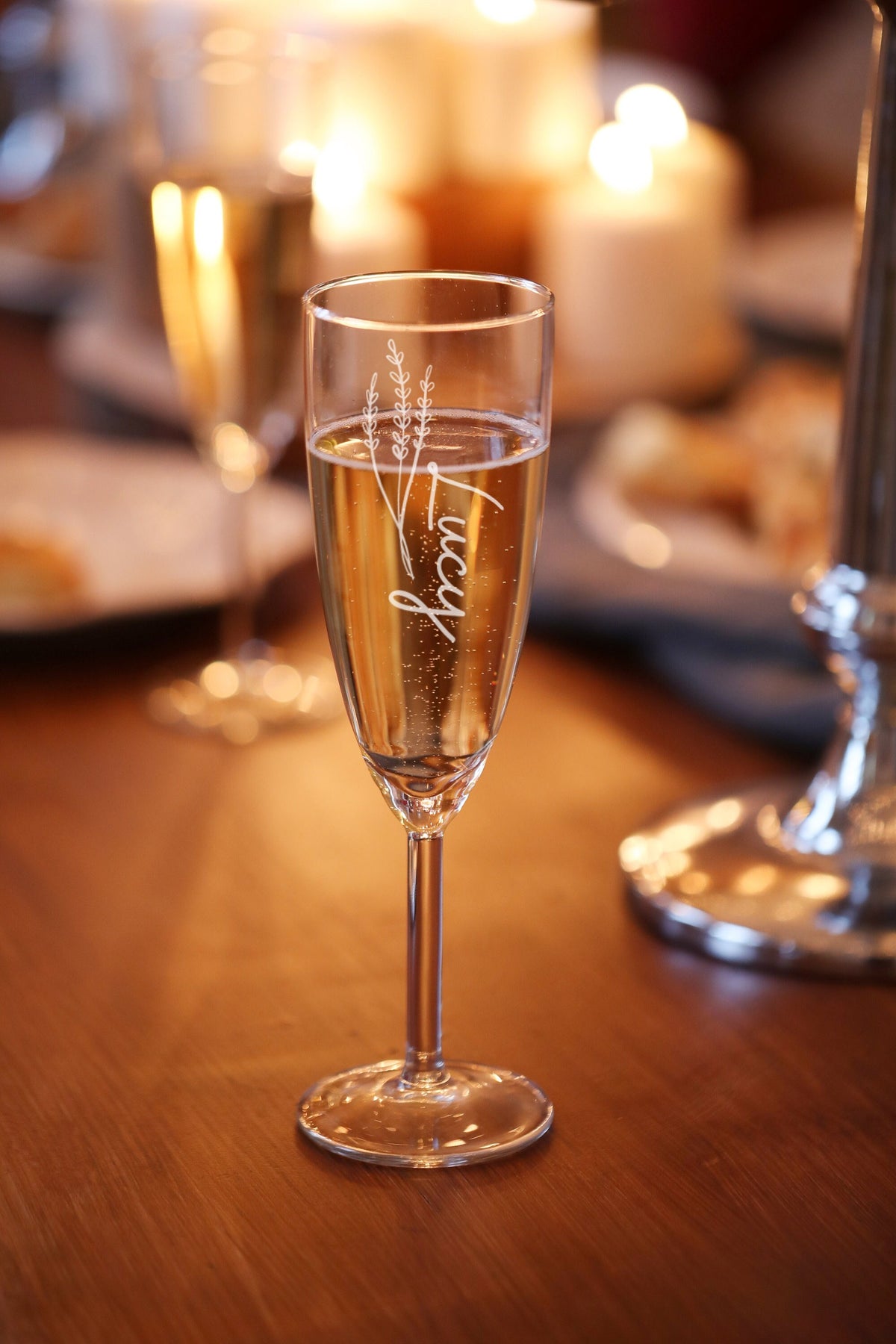 Name Prosecco Glass Engraved, Champagne Glass