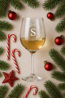 Engraved Wine Glass, Personalized Initial Gift