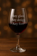 Any personalisation Glass Engraved, Personalised Glass for Auntie