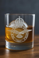 Royal Air Force/RAF Badge Engraved Whiskey Glass, Personalised Tumbler