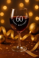 Engraved Wine Glass, 60th Birthday Gift, Personalized Glass