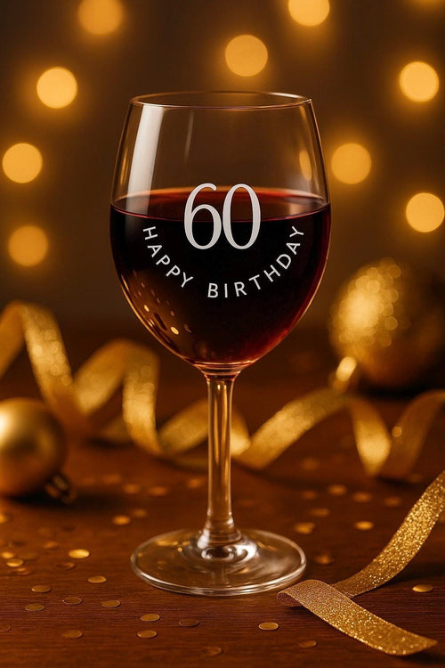 Engraved Wine Glass, 60th Birthday Gift, Personalized Glass