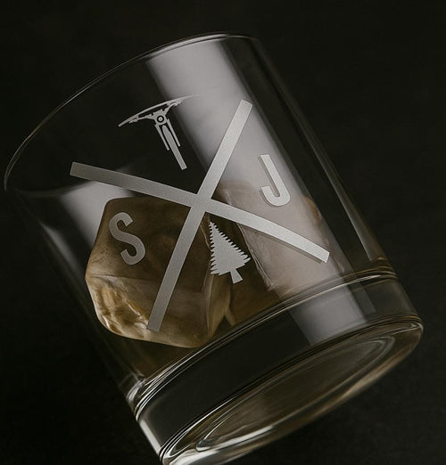 Engraved Mountain Bike Whiskey Glass, Personalized Gift