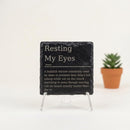 Resting My Eyes Definition Slate Coaster | Colleague| Funny Slate Coaster | Funny Gift | Dad Gift | Gift | Present | Coaster Gift Set