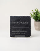 Wine O’ Clock Coaster | Wine Coaster | Funny Slate Coaster | Home Bar Decor | Funny Gift for Her| Wine Lover Gift|Personalised Slate Coaster