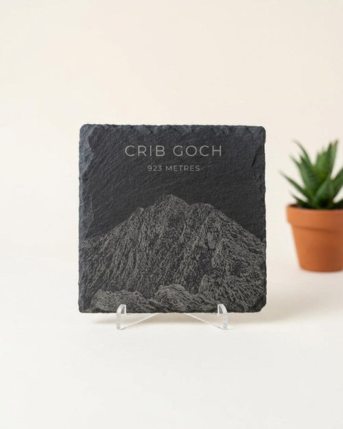 Crib Goch Sketch Slate Coaster| Welsh Mountains| Snowdonia Souvenir| North Wales Coaster| Gifts for Him| Hiking Gifts