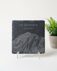 Yr Wyddfa Sketch Slate Coaster| Snowdon Coaster Gift | Snowdonia Souvenir| North Wales Coaster| Gifts for Him Her | Hiking Gifts