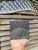 Yr Wyddfa Sketch Slate Coaster| Snowdon Coaster Gift | Snowdonia Souvenir| North Wales Coaster| Gifts for Him Her | Hiking Gifts
