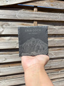 Crib Goch Sketch Slate Coaster| Welsh Mountains| Snowdonia Souvenir| North Wales Coaster| Gifts for Him| Hiking Gifts