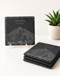 Tryfan Coaster | Snowdonia Coaster set | Slate Coaster Gift Set | Welsh Gifts | Wales Souvenir | Tryfan Coaster Gift Set | Christmas Gift