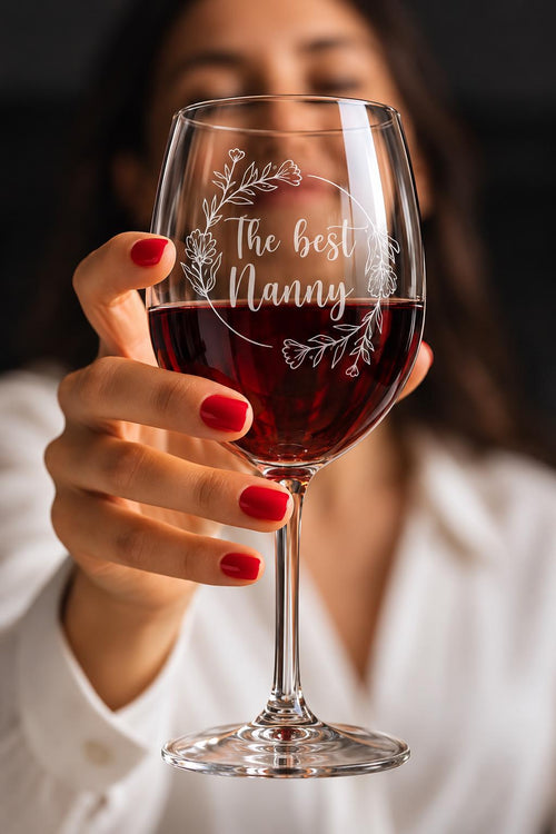 The Best Nanny Engraved Wine Glass