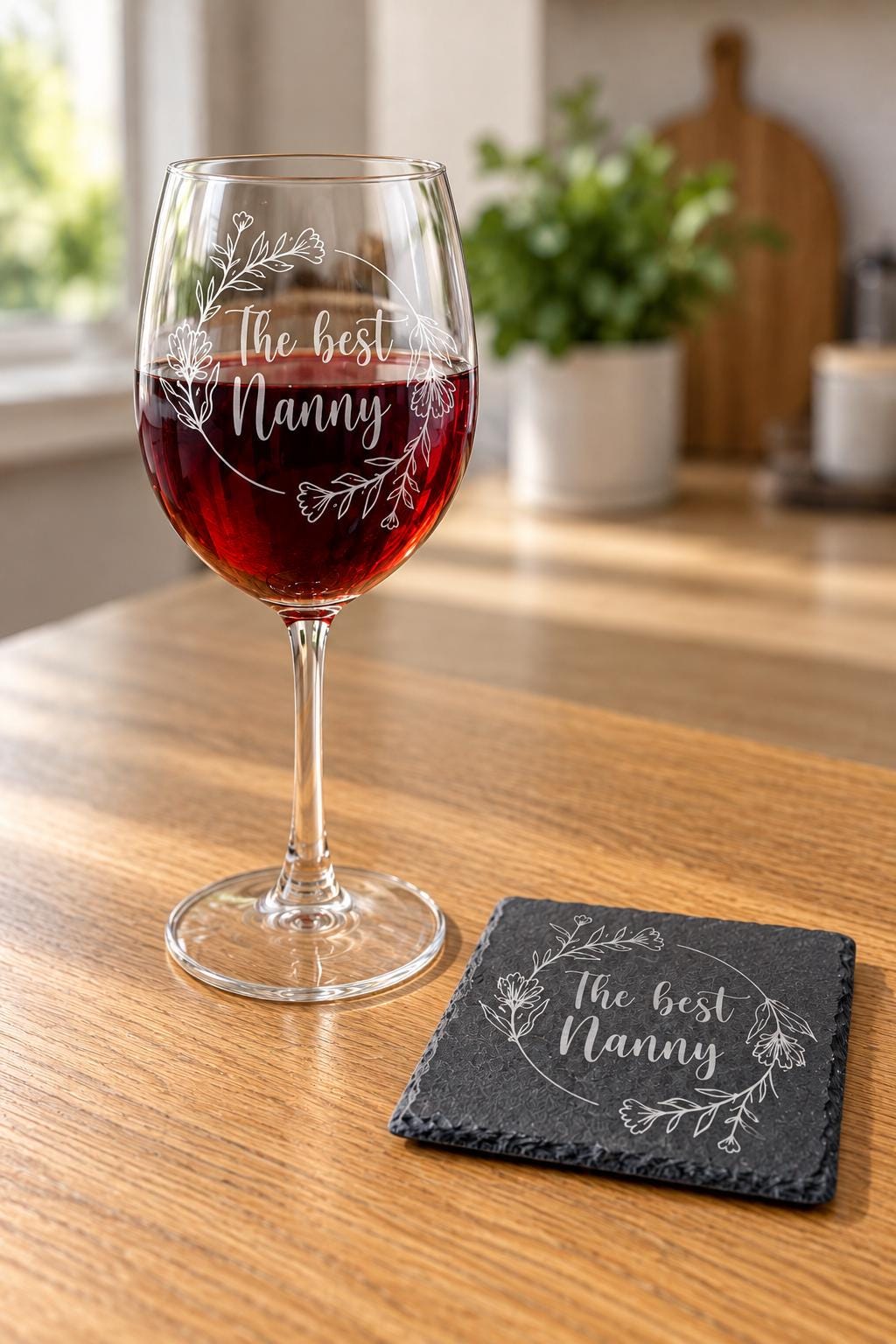 Engraved Wine Glass | Engraved Nanny , Nain , Nana Wine Glass | Personalised Wine Glass | Custom Wine Glass