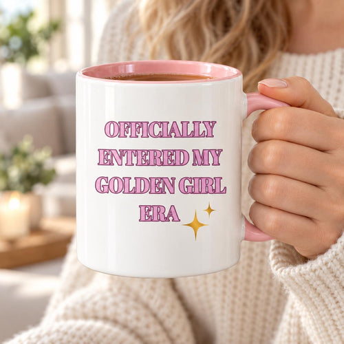 Golden Girl Era Mug | Funny Birthday Mug for Her | Pink 11oz Mug | Women’s Birthday Gift | Christmas Gift for Mum or Friend