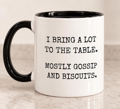 Funny Gossip Work Mug |  Work Bestie Gift | Gossip and Biscuits Coffee Mug | Secret Santa Gift | 11oz | Christmas Gift for her / him |