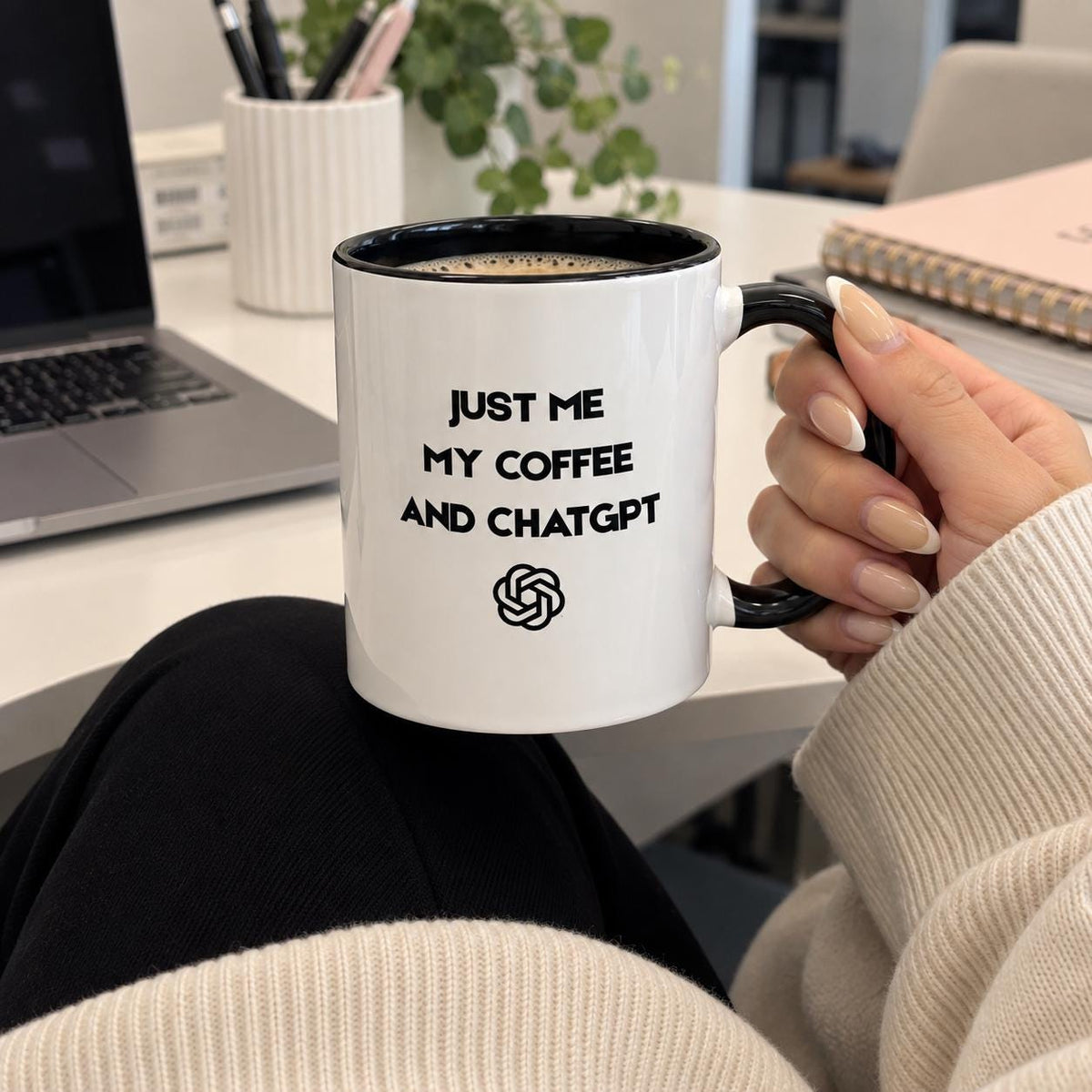 Funny ChatGPT Mug | Just Me My Coffee or Tea and ChatGPT | Funny Office Mug | Colleague Gift |Secret Santa Christmas Gift | 11oz Mug