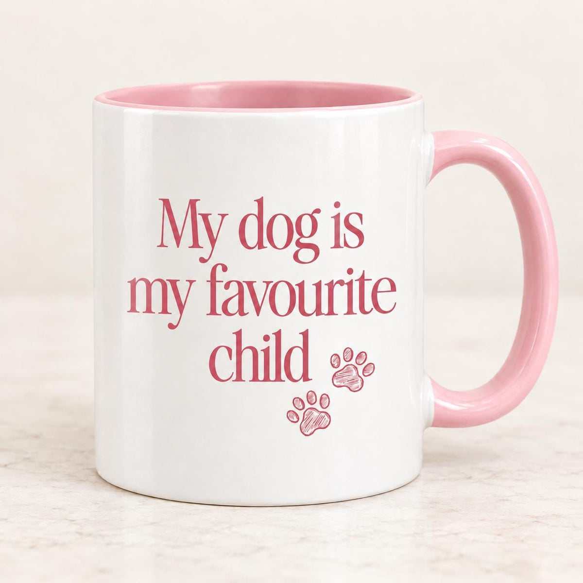 Dog Mum Mug | Dog Mum | Funny Dog Mug| My Dog Is My Favourite Child Mug | 11oz Mug | Pink or Black