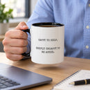 Funny work Mug | Happy to Help, Deeply unhappy to be asked. | Colleague Gift | Secret Santa Present | 11oz Mug | Office Mug