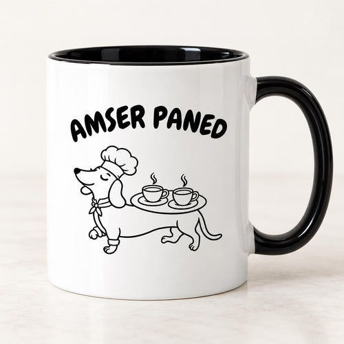 Amser Paned Welsh Mug | Dachshund Tea & Coffee Mug | Welsh Gifts | Wales Mug | Welsh Mug for Dog Mum | Auntie, Mum, Mam Friend , Sister Gift