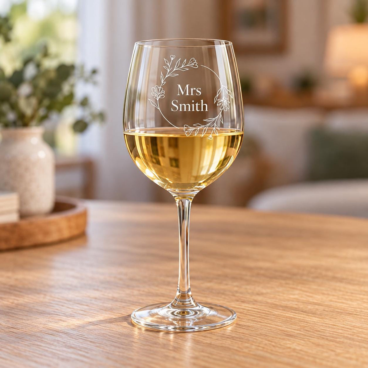 Engraved Wine Glass, Personalised Surname Gift