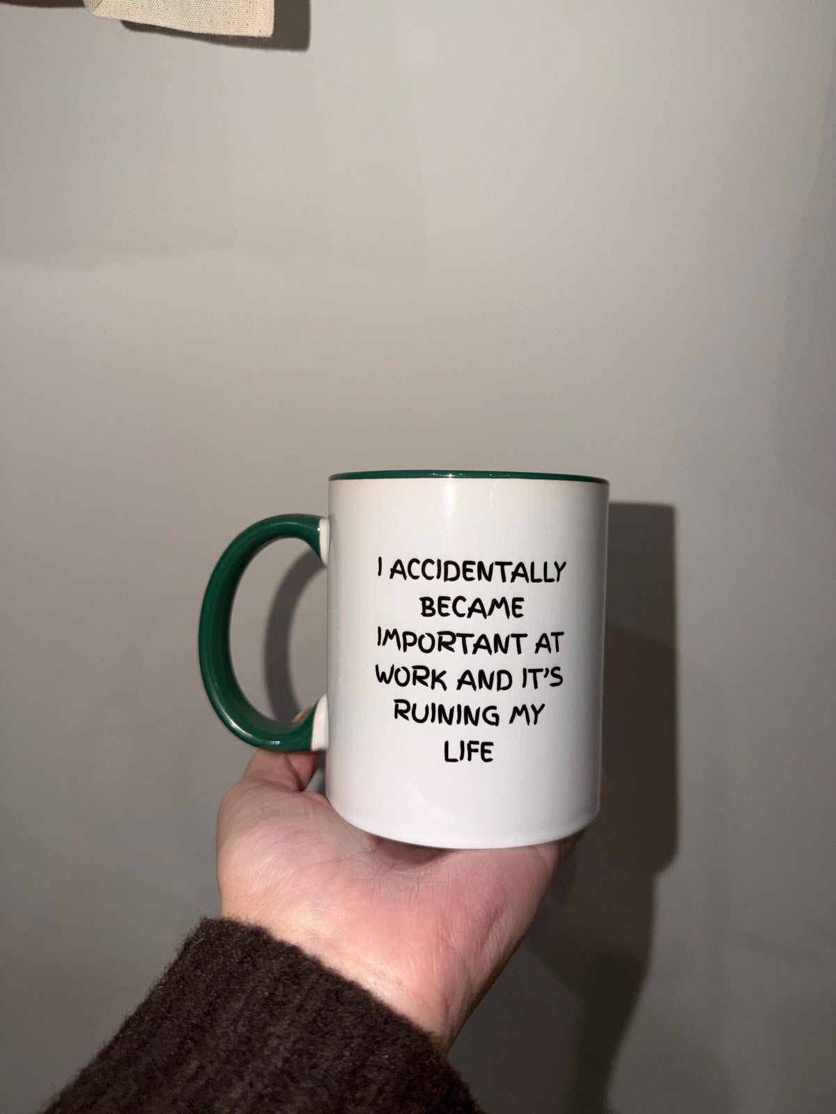 Funny Work Mug |  Accidentally Became Important at Work Mug | Mug for Friend, Colleague | 11oz Ceramic, Choice of Colours
