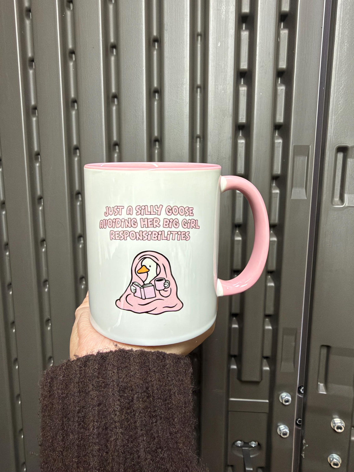 Funny Tea / Coffee Mug for Her | Silly Goose avoiding responsibility Mug | Relatable Mug for Her | Pink Mug | Funny Work Gift