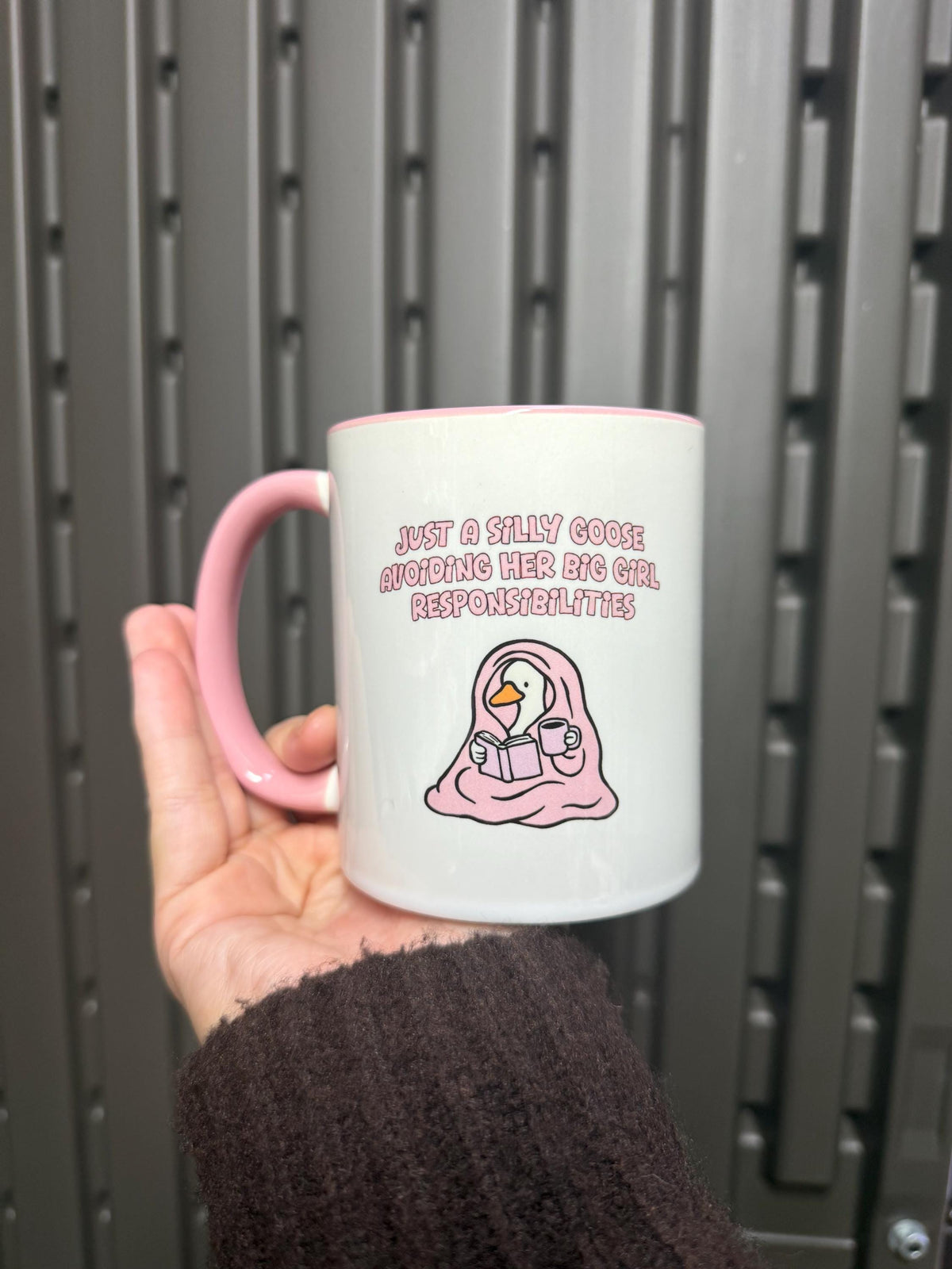 Funny Tea / Coffee Mug for Her | Silly Goose avoiding responsibility Mug | Relatable Mug for Her | Pink Mug | Funny Work Gift