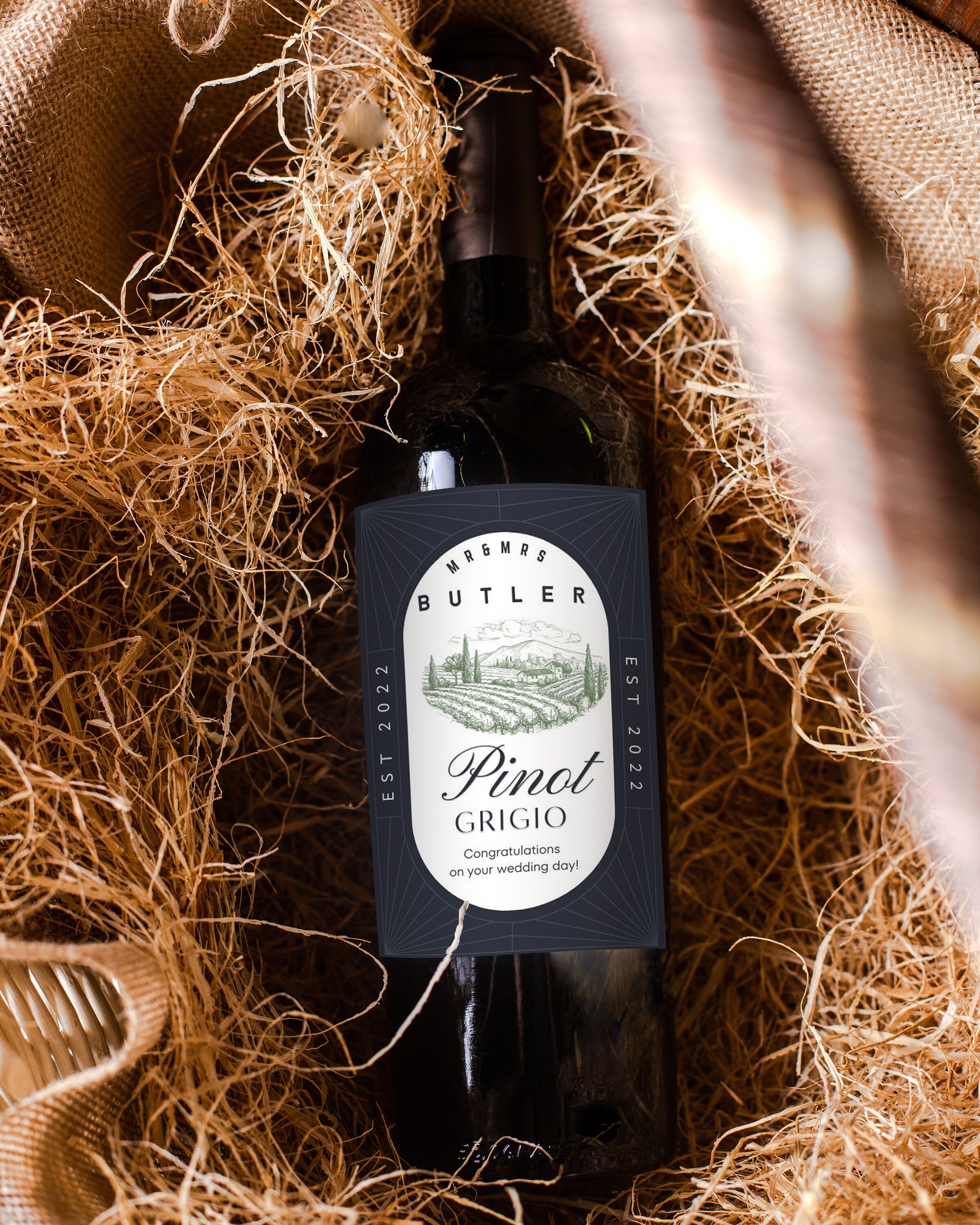 Wedding Pesonalised Wine Label, Wine Lover Gift