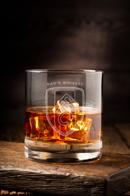 Fulham Laser Engraved Whiskey Glass, Personalised Tumbler