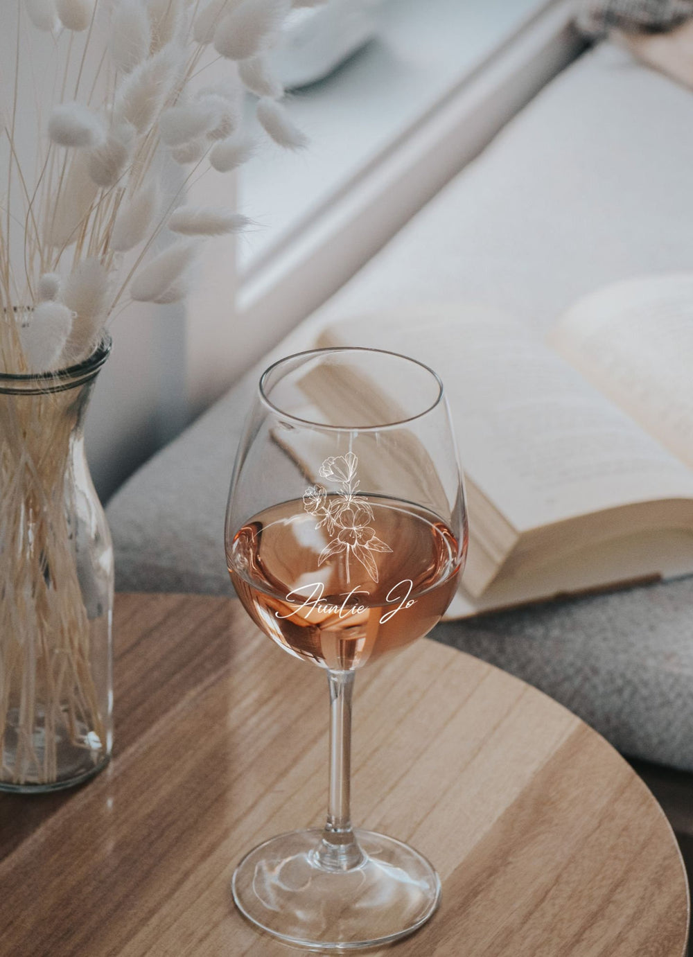 Aunt Wine Glass Engraved, Personalised Glass for Auntie