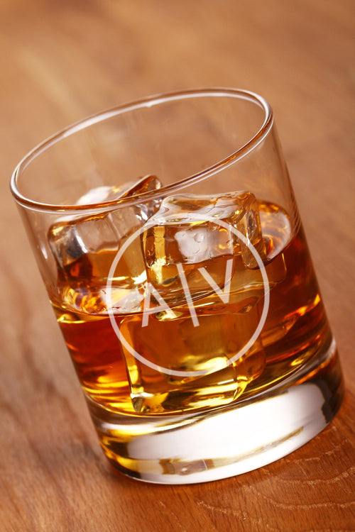 Initial Engraved Whiskey Glass, Personalised Tumbler